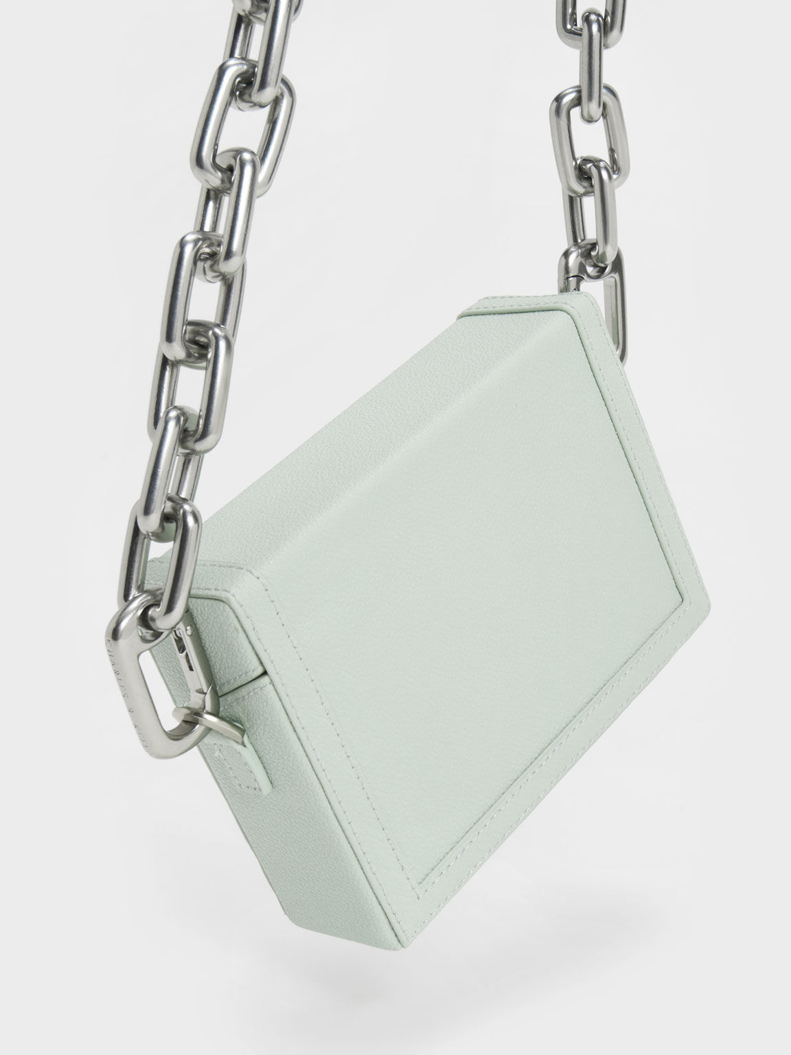 حقيبة مربعة مع ذراع على هيئة سلسلة, اخضر فاتح, hi-res