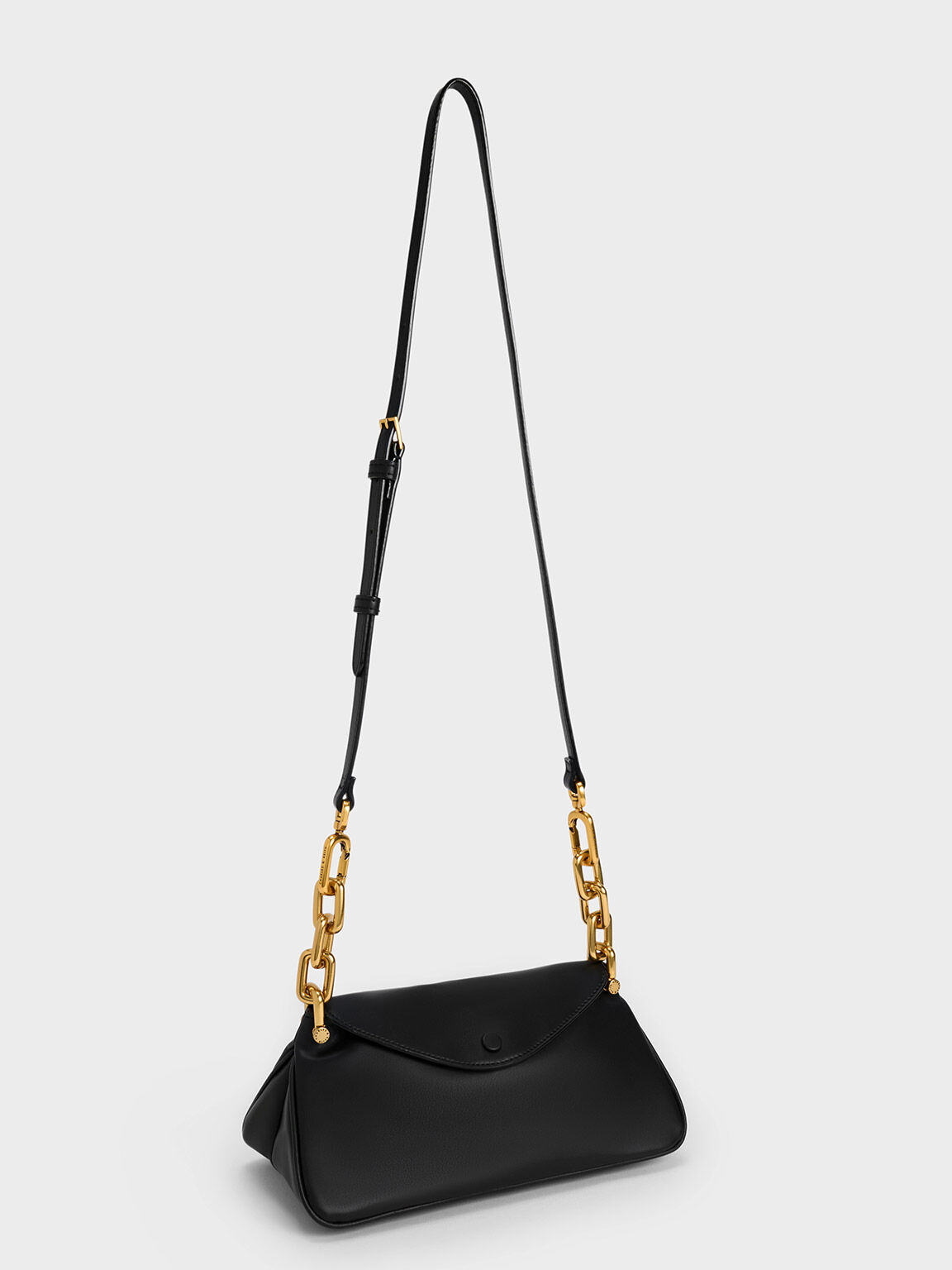 Cleona Braided Handle Hobo Bag, Black, hi-res