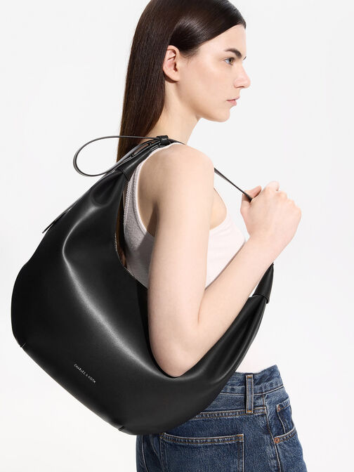 حقيبة هوبو أوديلا بتصميم منحن, Noir, hi-res