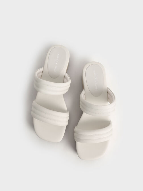 Tubular Platform Sandals, Chalk, hi-res
