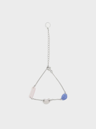 Resin Embellished Chain Link Bracelet, Silver, hi-res