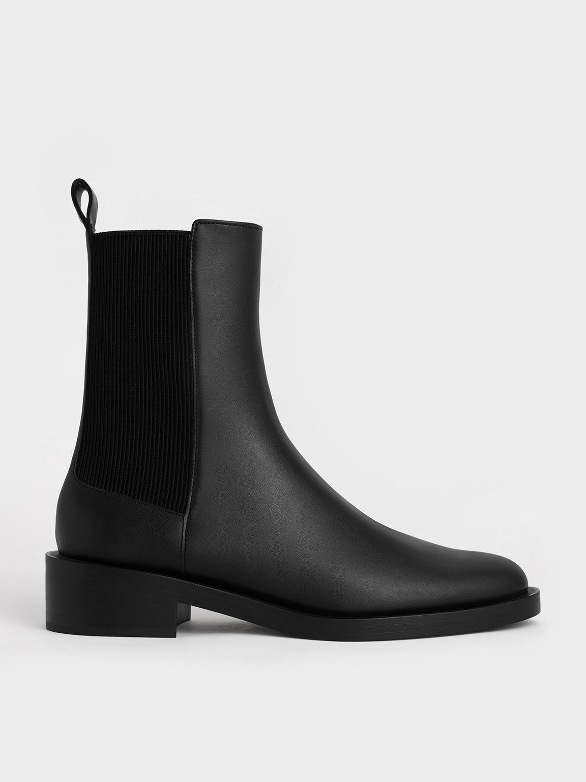 Black Block Heel Chelsea Boots CHARLES KEITH SA
