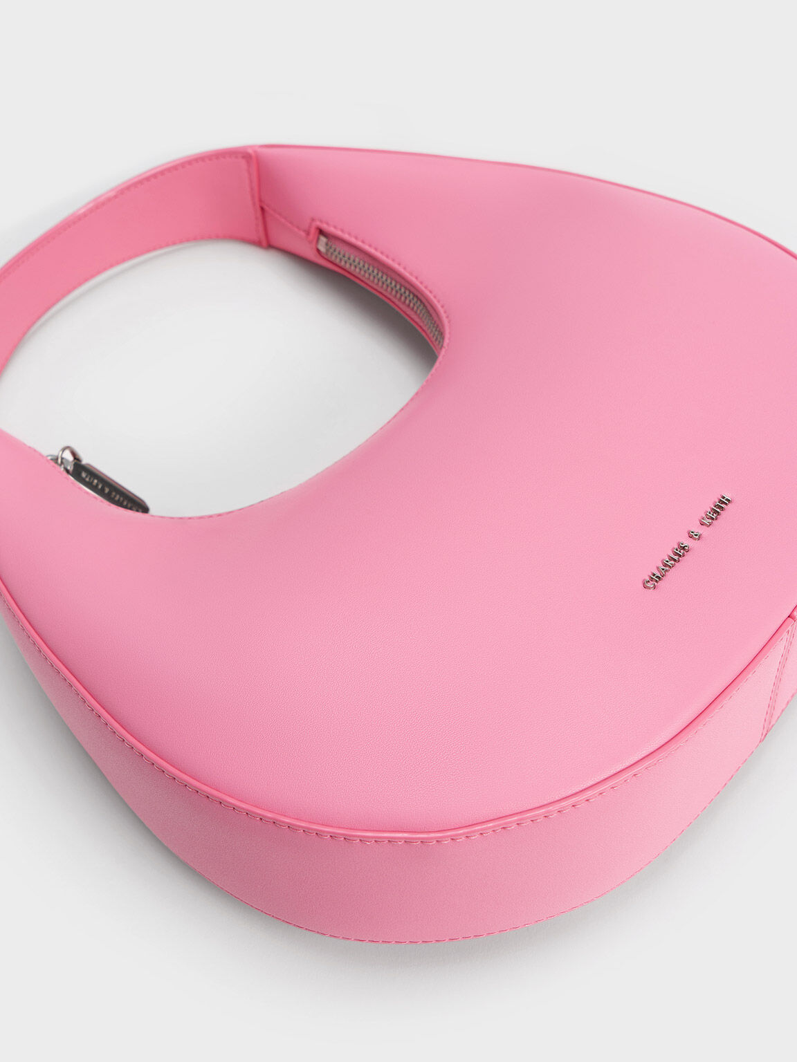 Half-Moon Shoulder Bag, Pink, hi-res