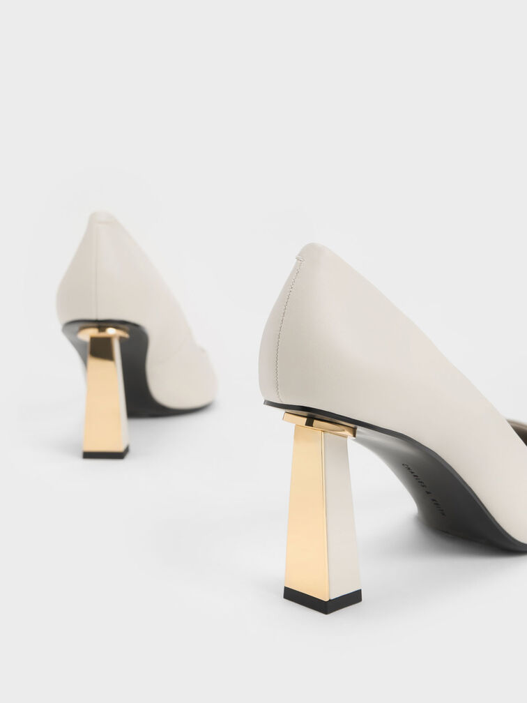Trapeze Heel Pumps, Chalk, hi-res