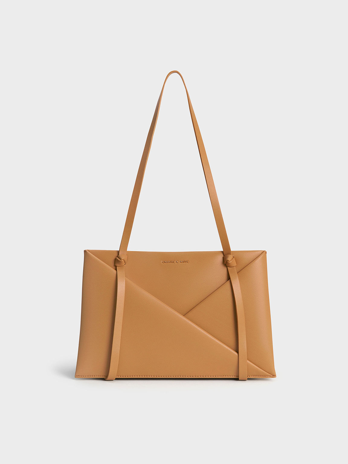 Camel Midori Geometric Tote Bag - CHARLES & KEITH SA