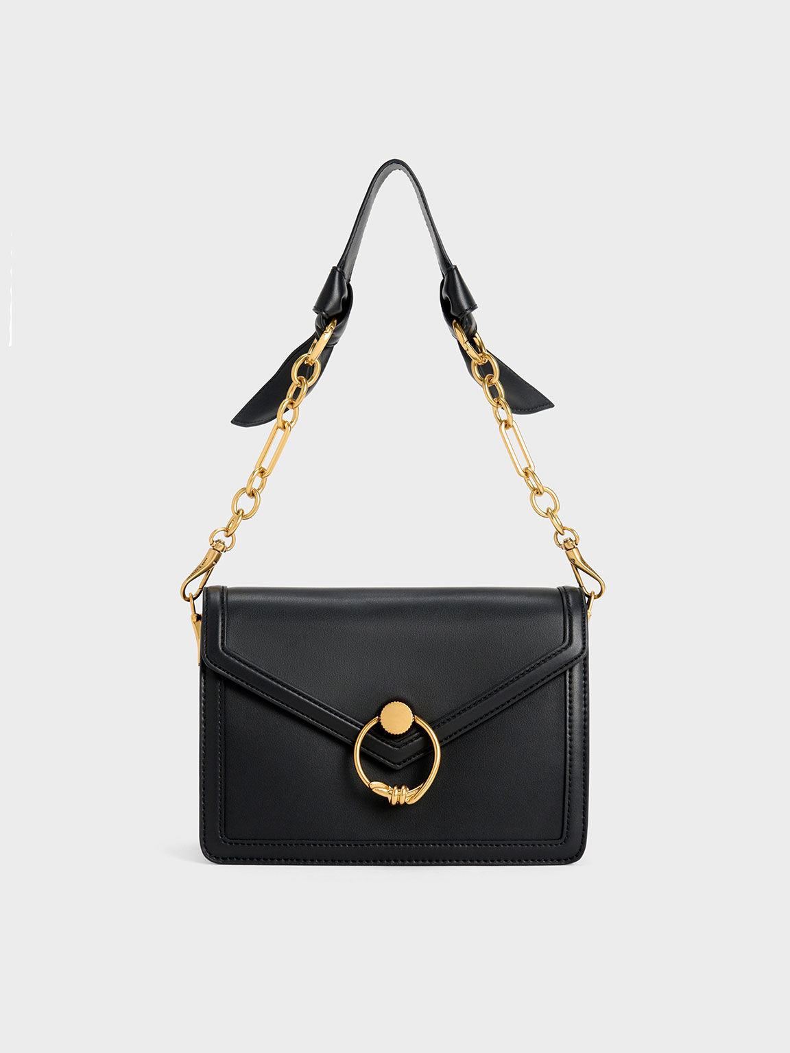 Joelle Envelope Shoulder Bag, Black, hi-res