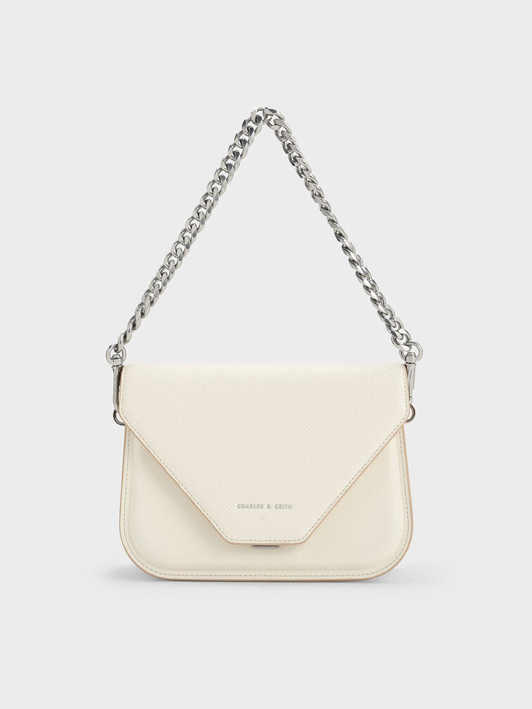Kay Front Flap Crossbody Bag, Cream, hi-res