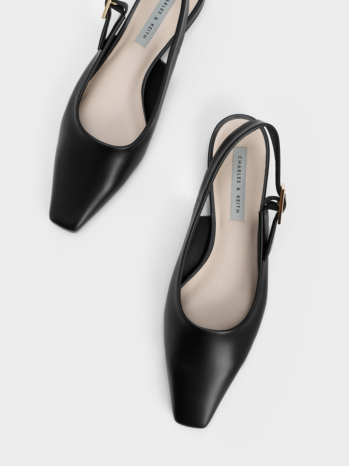 Square toe slingback flats hot sale