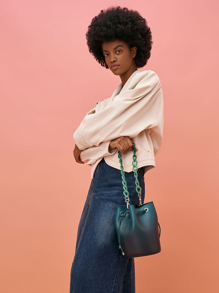 Lana Bucket Bag, Green, hi-res