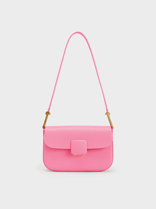 Koa Square Push-Lock Shoulder Bag, Pink, hi-res