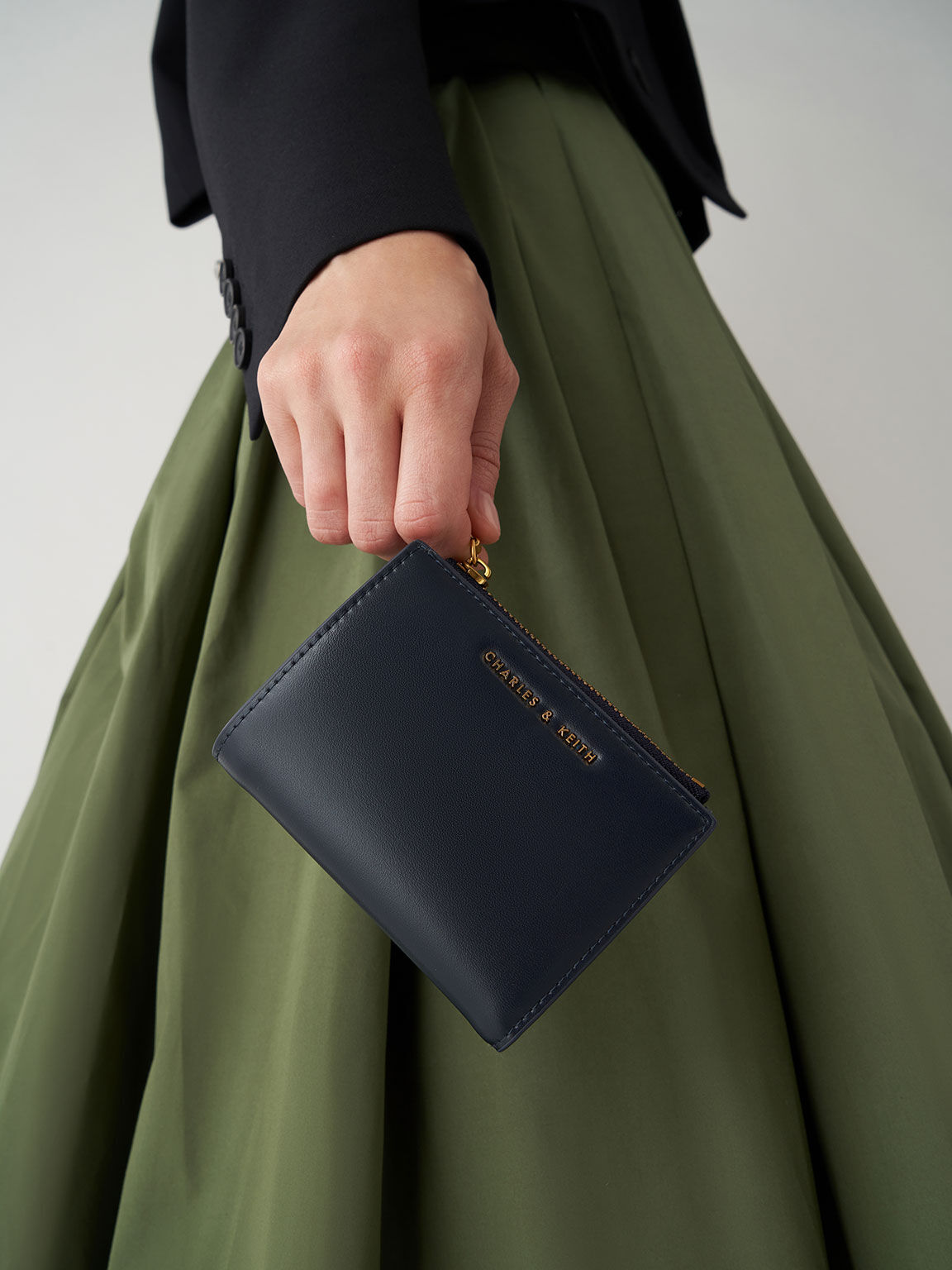 Navy Top Zip Mini Wallet CHARLES KEITH SA