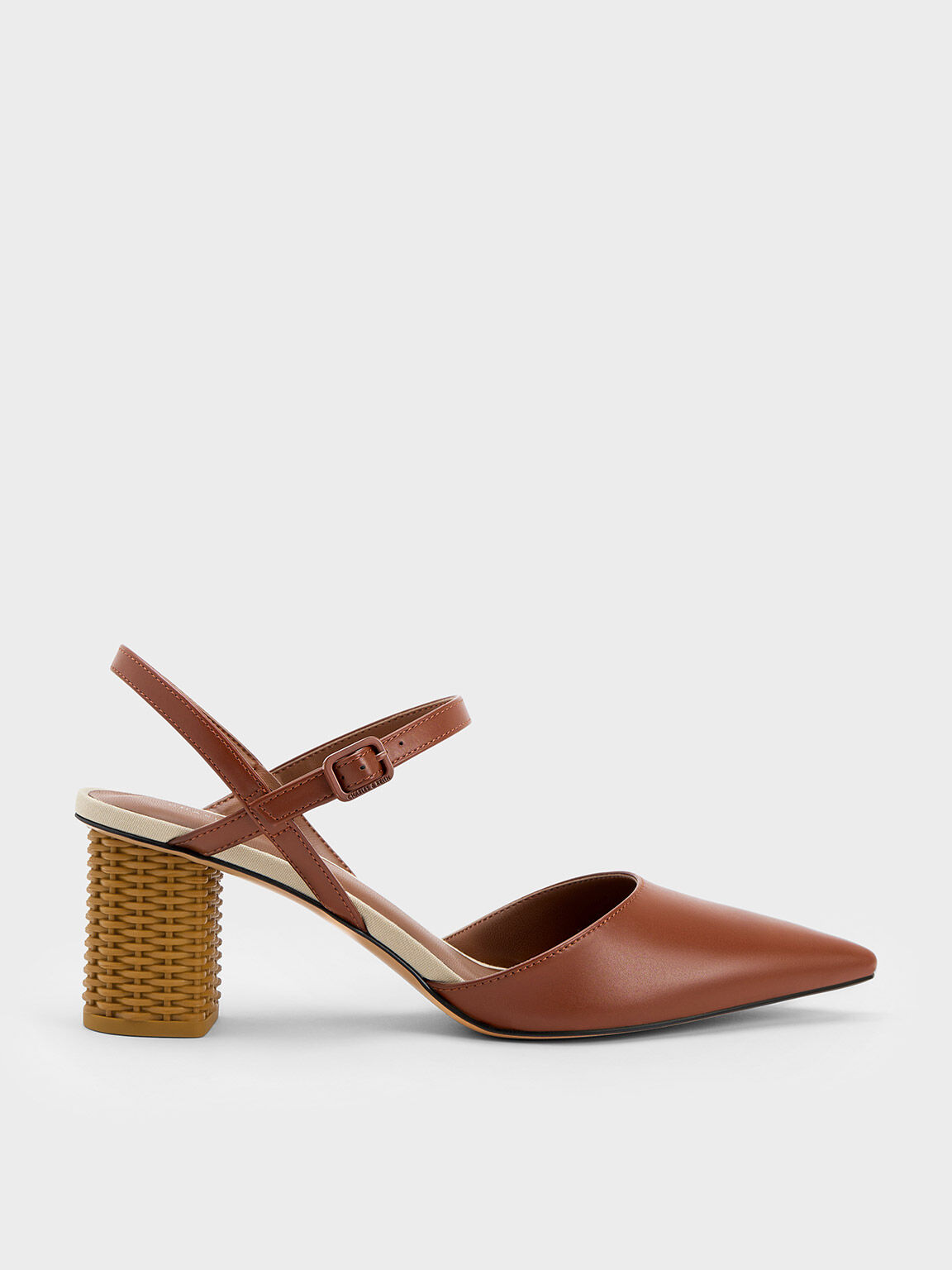 Cognac block heel pump sale