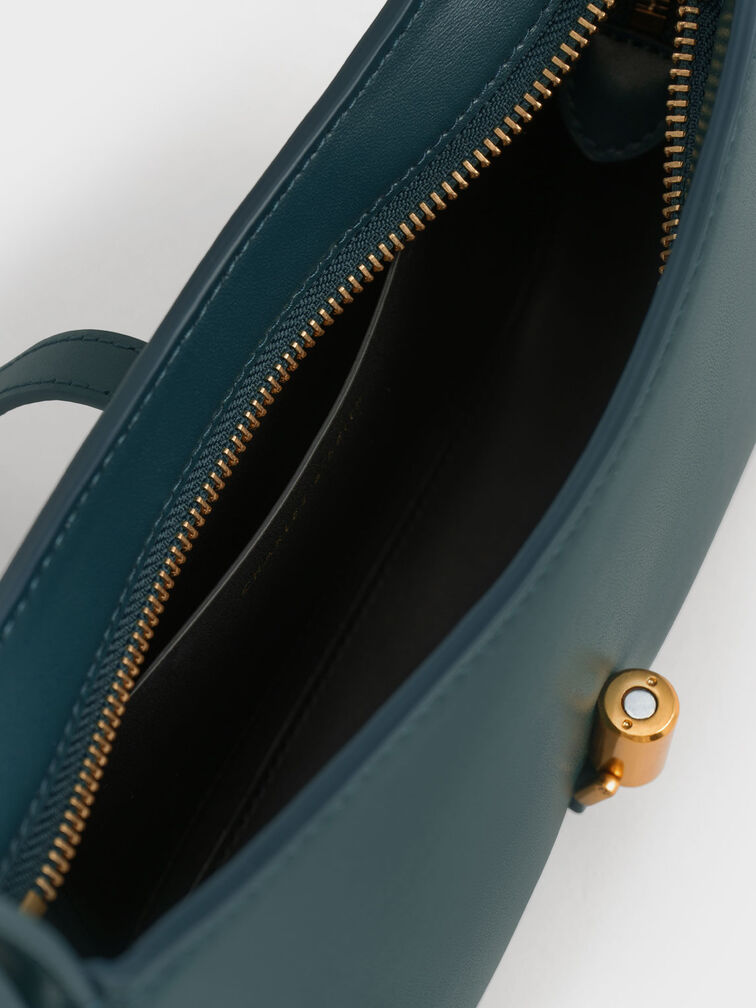 Cesia Metallic Accent Shoulder Bag, Green, hi-res