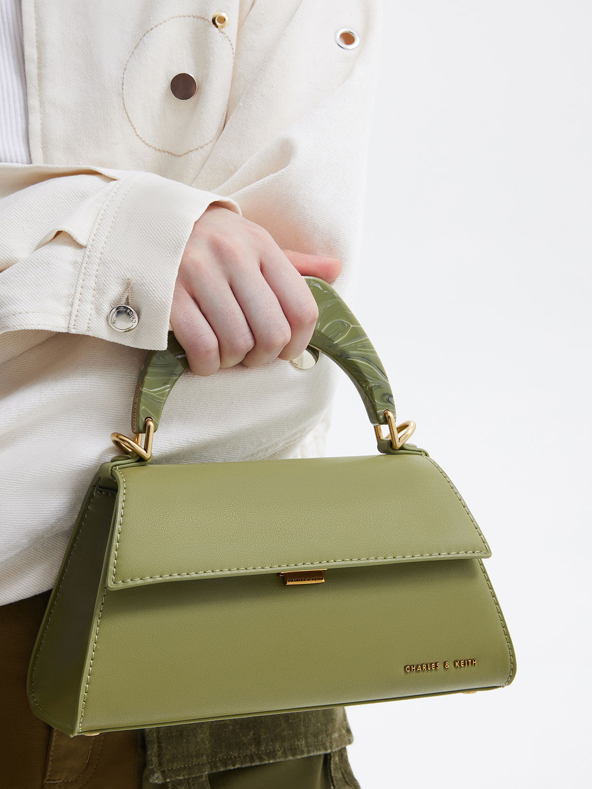 Charles and keith olive green bag hotsell