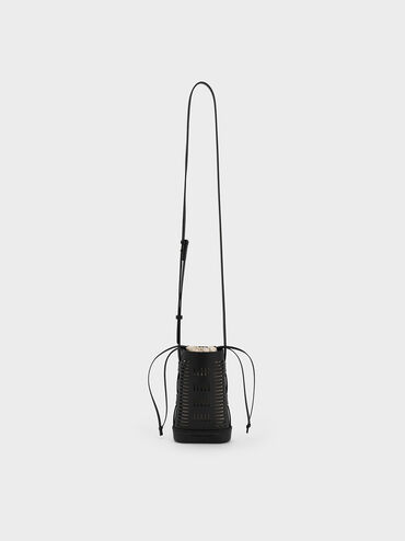 Delphi Cut-Out Phone Pouch, Black, hi-res