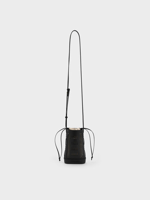 Delphi Cut-Out Phone Pouch, Black, hi-res