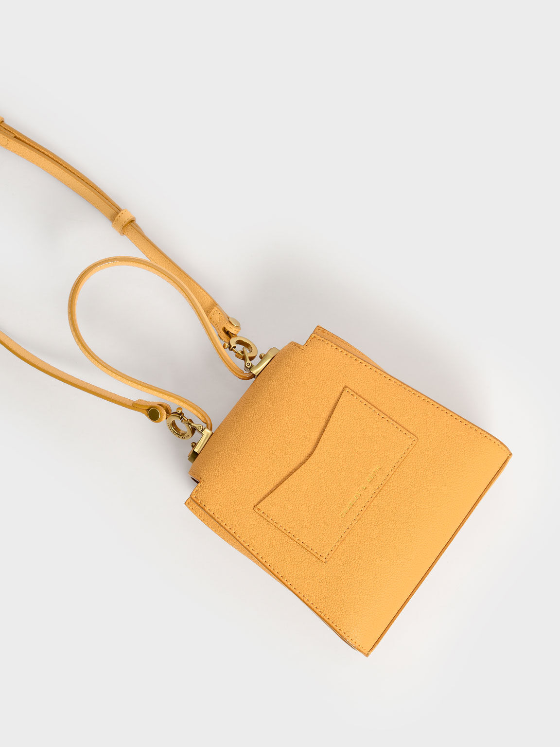 Locket Chain-Link Trapeze Bag, Mustard, hi-res