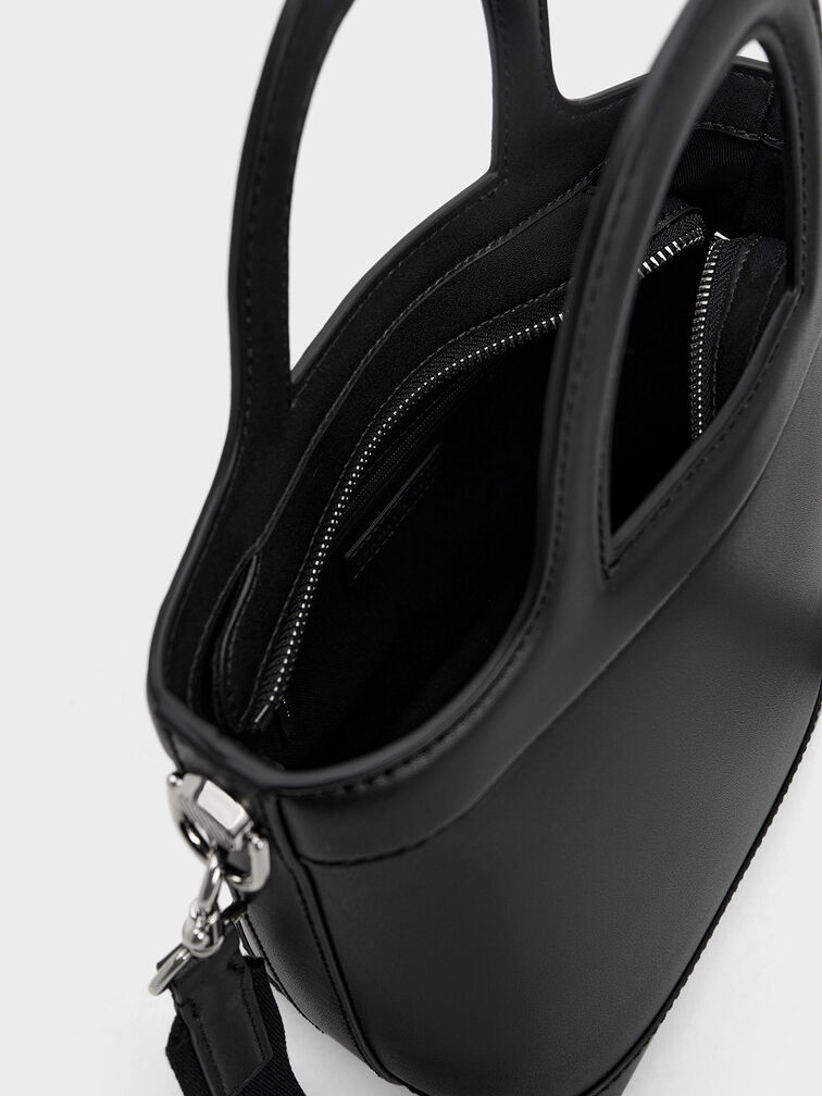 Bronte Top Handle Bucket Bag, Black, hi-res