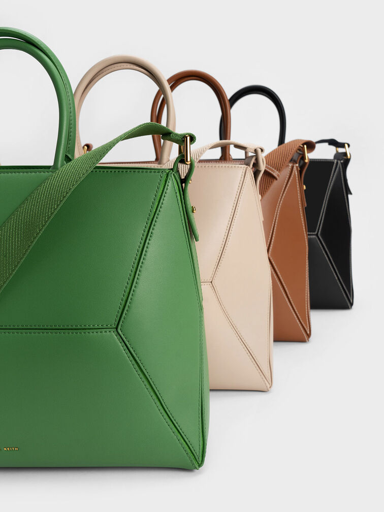 Nasrin Geometric Tote Bag, Chocolate, hi-res