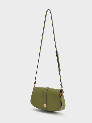 حقيبة كتف بلير بمقبض على شكل سلسلة, أخضر زيتي, hi-res