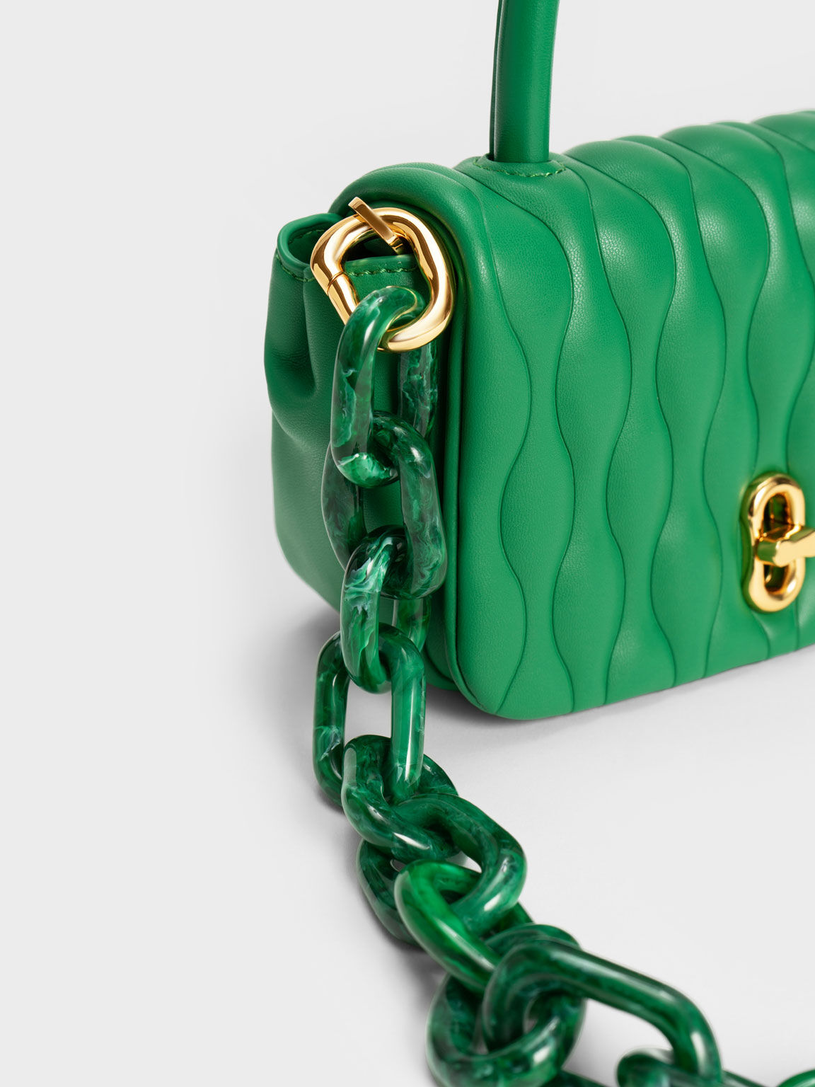 Green Iva Boxy Top Handle Bag CHARLES KEITH SA