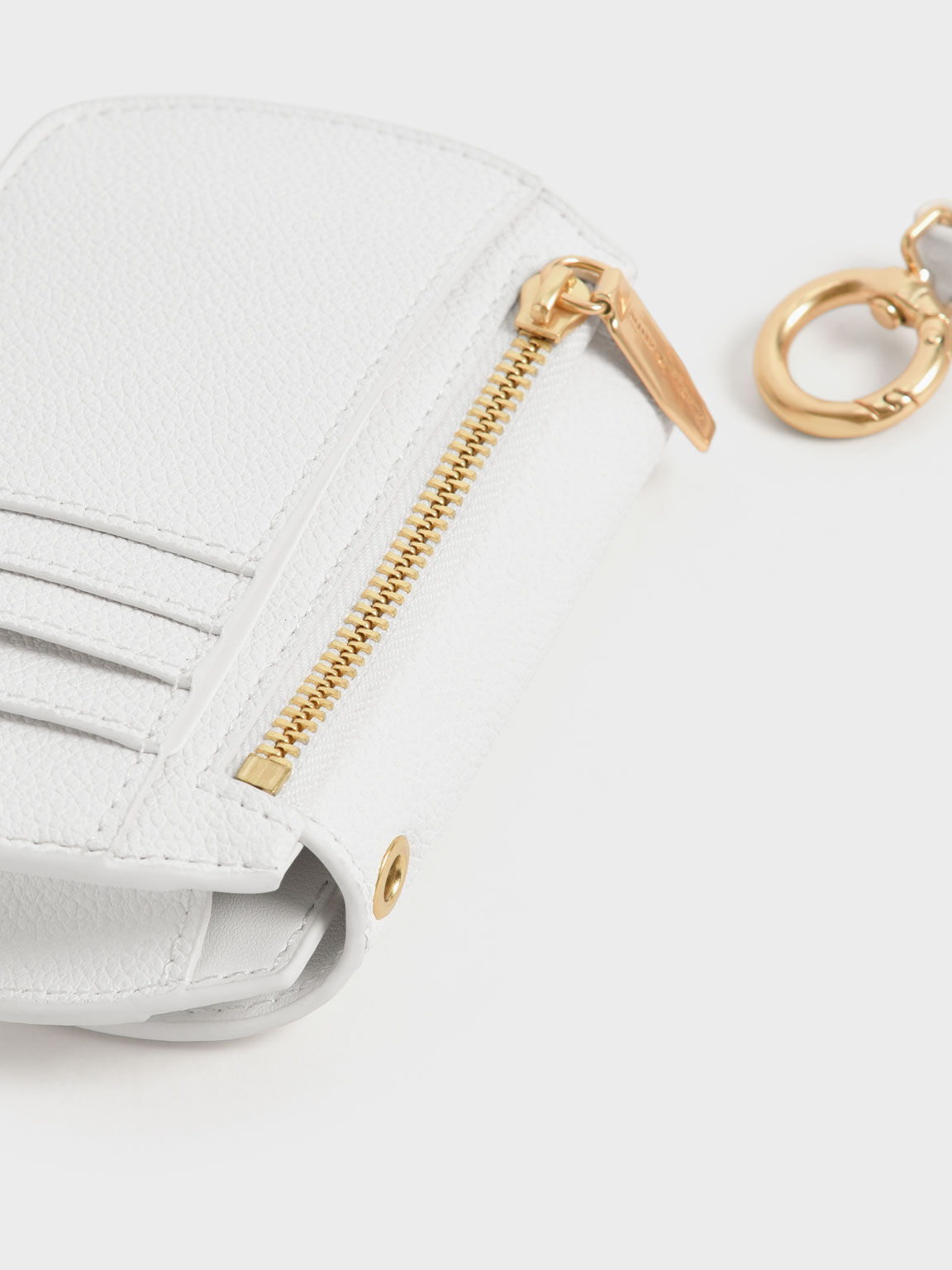 Selby Front Flap Curved Wristlet, White, hi-res
