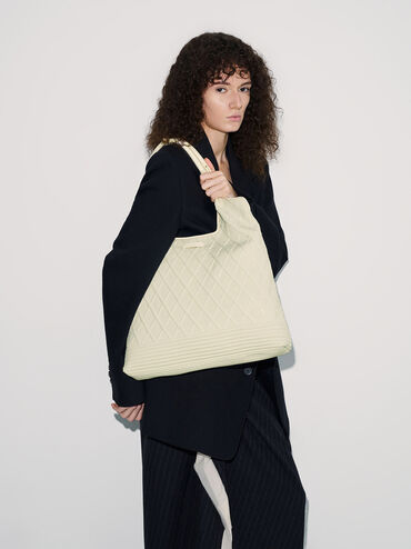 Willa Knitted Tote Bag, Cream, hi-res