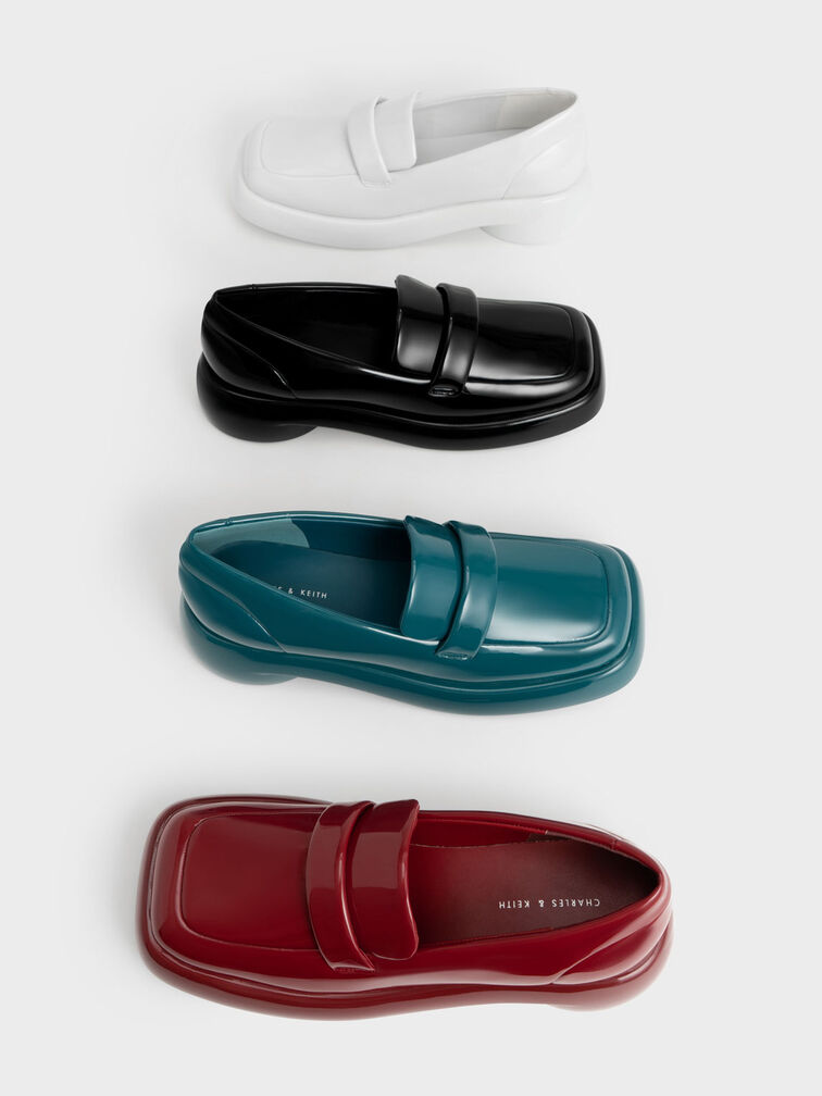 Lula Patent Penny Loafers, Light Grey, hi-res