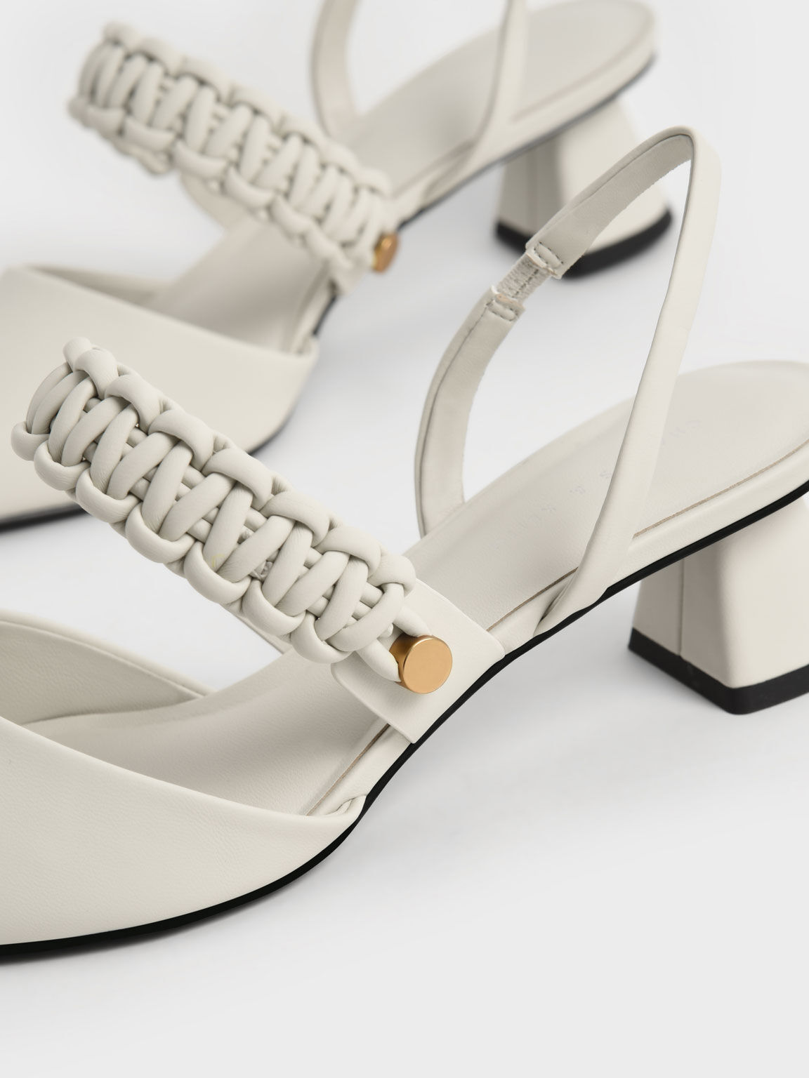 Braided Strap Slingback Pumps, Chalk, hi-res