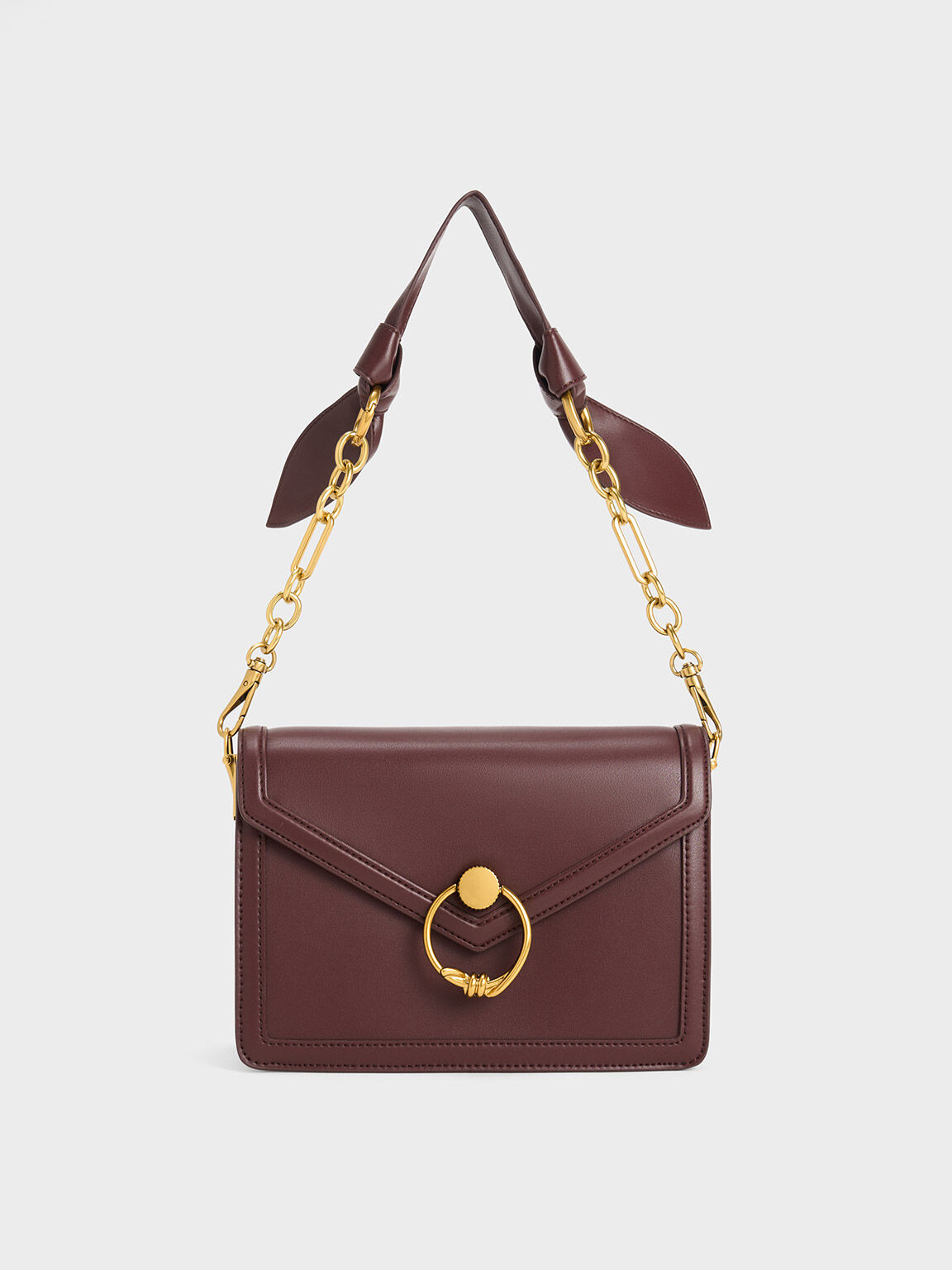 Joelle Envelope Shoulder Bag, Dark Chocolate, hi-res
