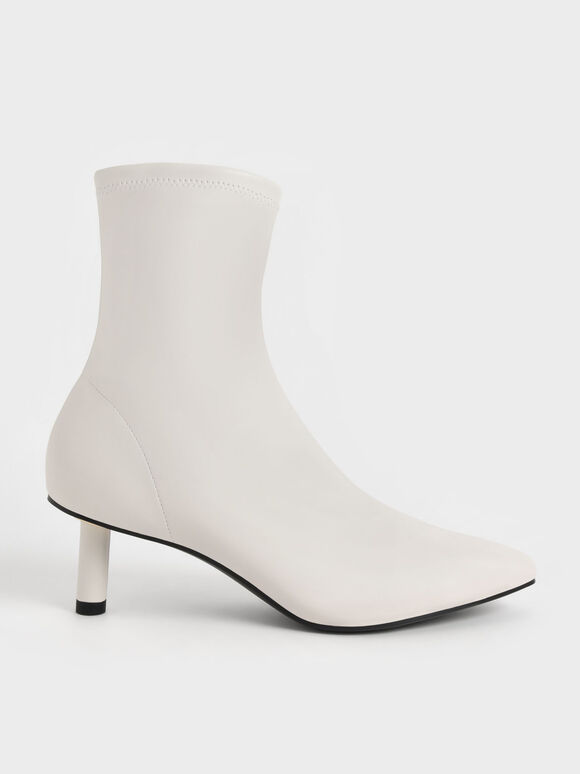 Cylindrical Heel Ankle Boots, Chalk, hi-res