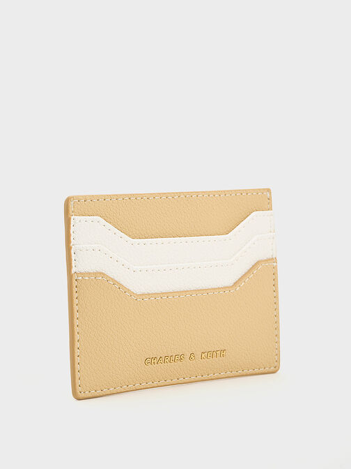 Two-Tone Multi-Slot Card Holder, Beige, hi-res