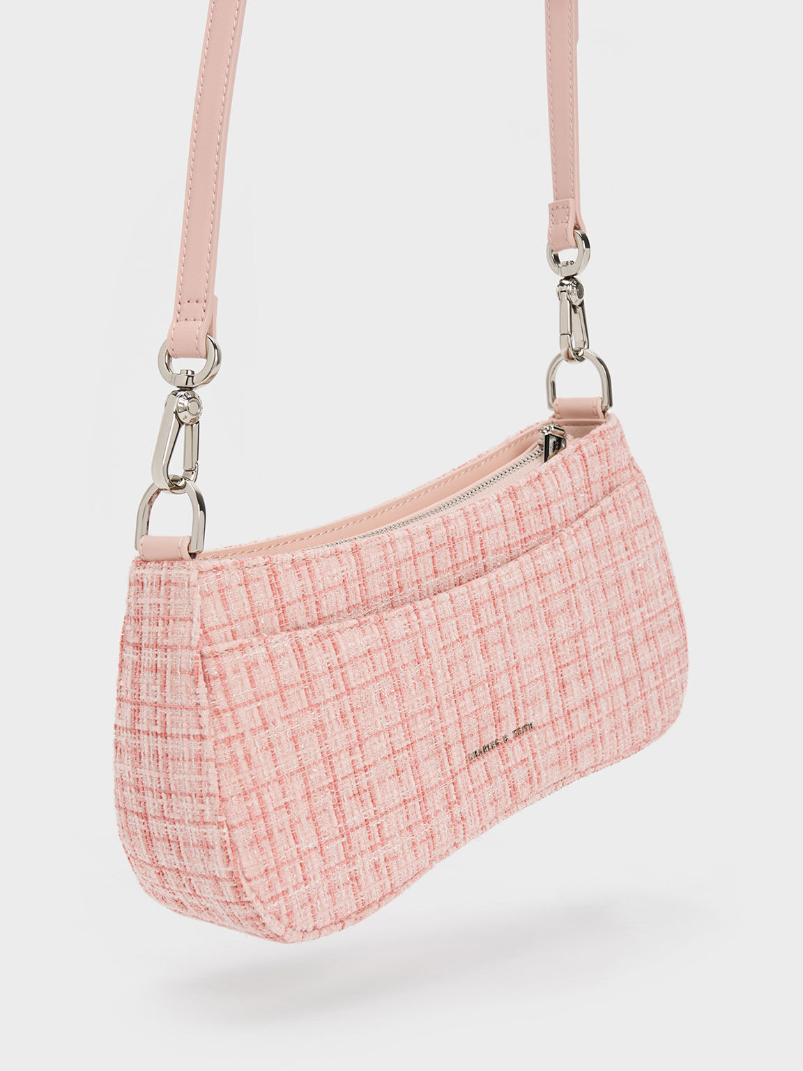 Bunny Tweed Shoulder Bag, Pink, hi-res