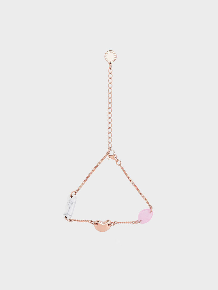 Resin Embellished Chain Link Bracelet, Rose Gold, hi-res