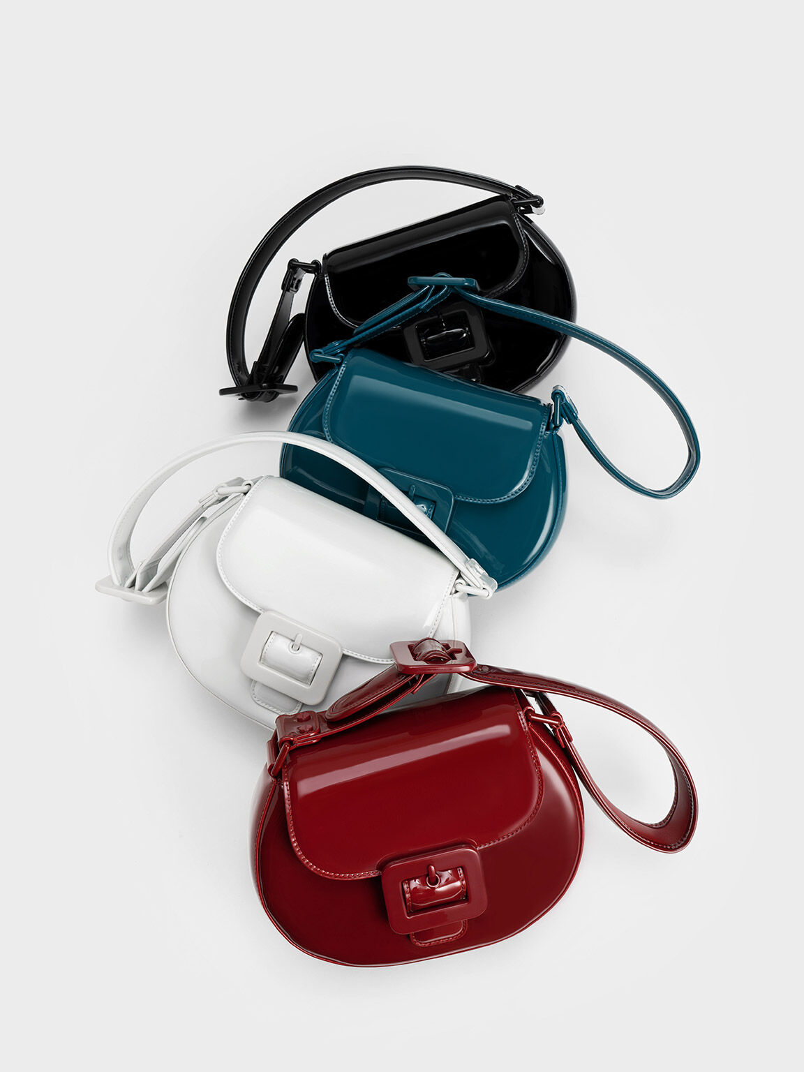 Lula Patent Buckled Bag, Turquoise, hi-res