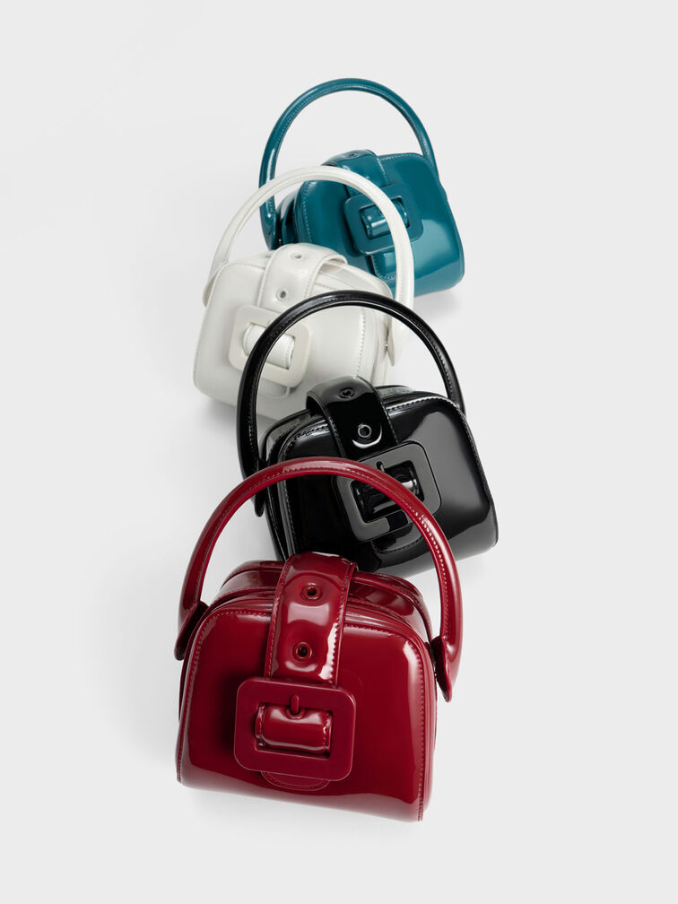 Lula Patent Belted Bag, Red, hi-res