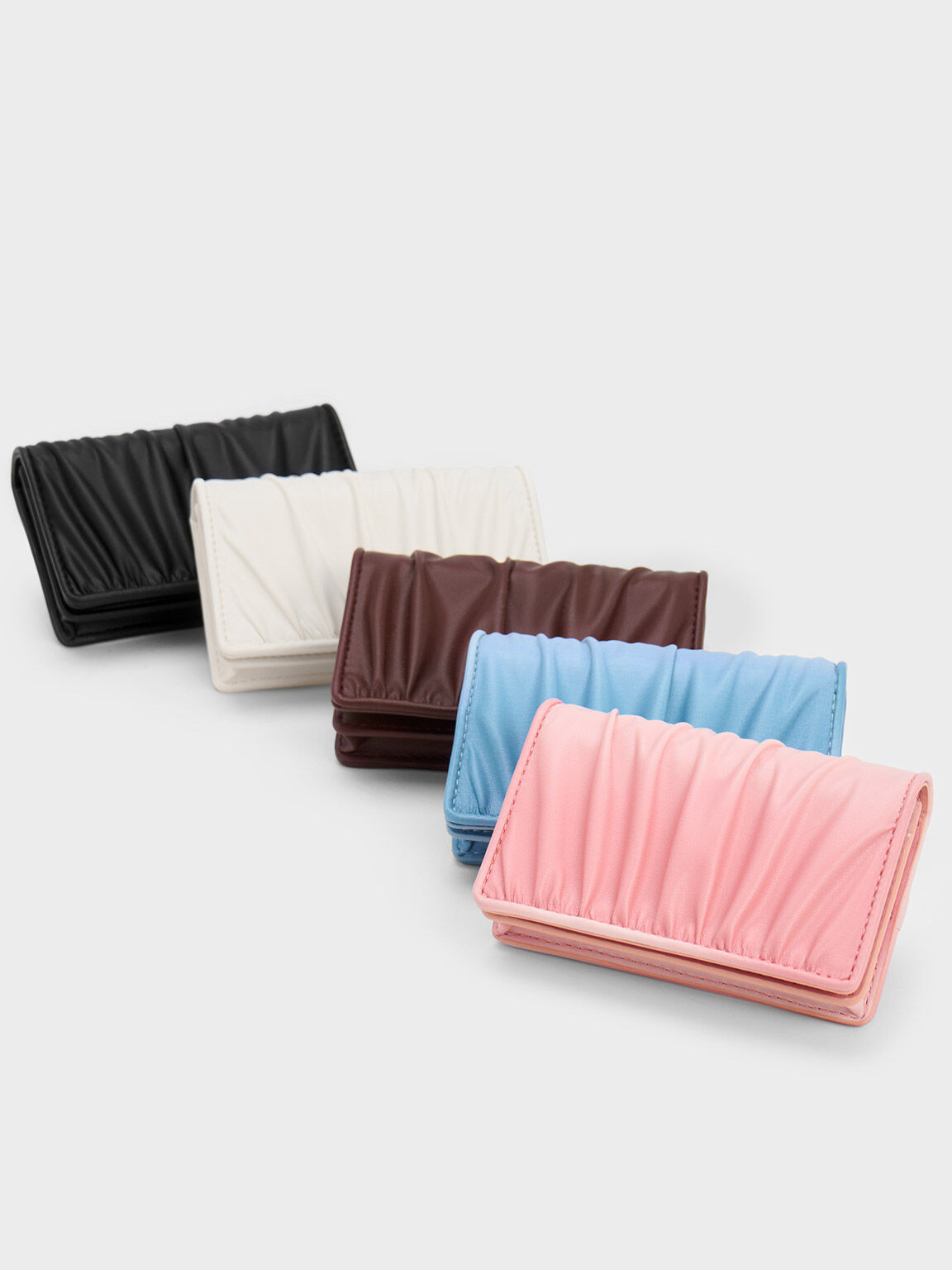 Aldora Ruched Cardholder, Dark Chocolate, hi-res