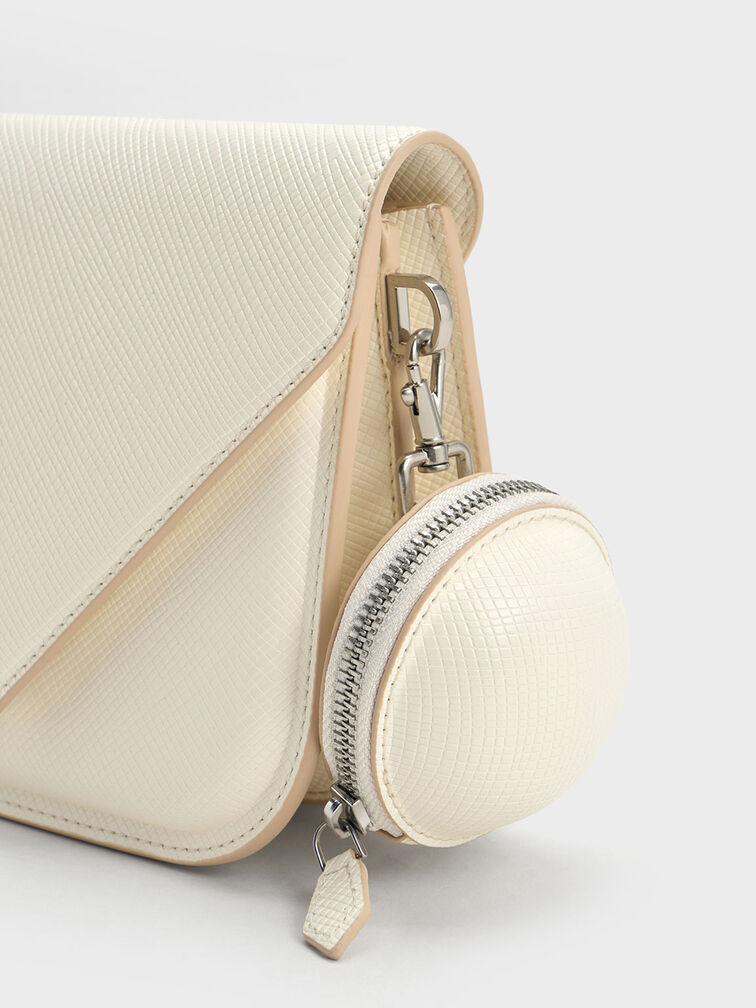 Kay Front Flap Crossbody Bag, Cream, hi-res