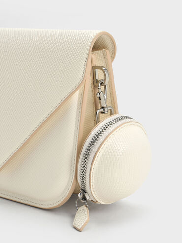 Kay Front Flap Crossbody Bag, Cream, hi-res