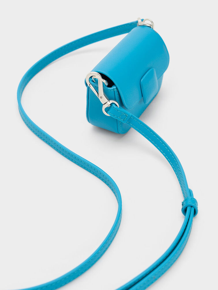 حقيبة مربعة صغيرة كوا مع قفل كبس, أزرق, hi-res