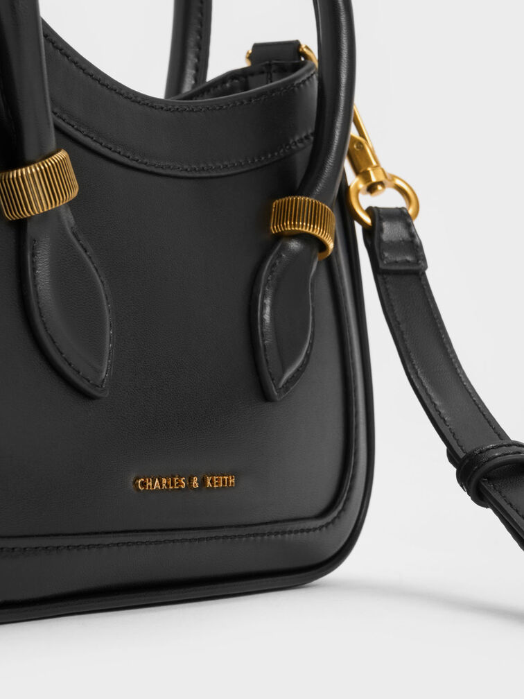 Bonnie Curved Tote Bag, Black, hi-res