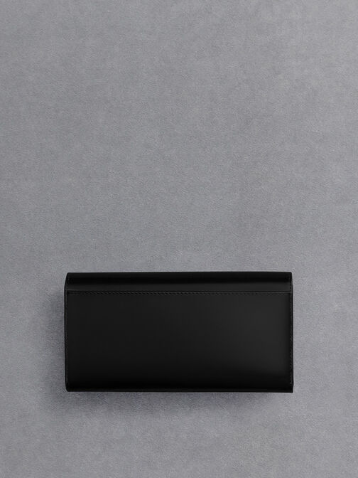 محفظة من الجلد بحزام على شكل سلسلة, أسود, hi-res