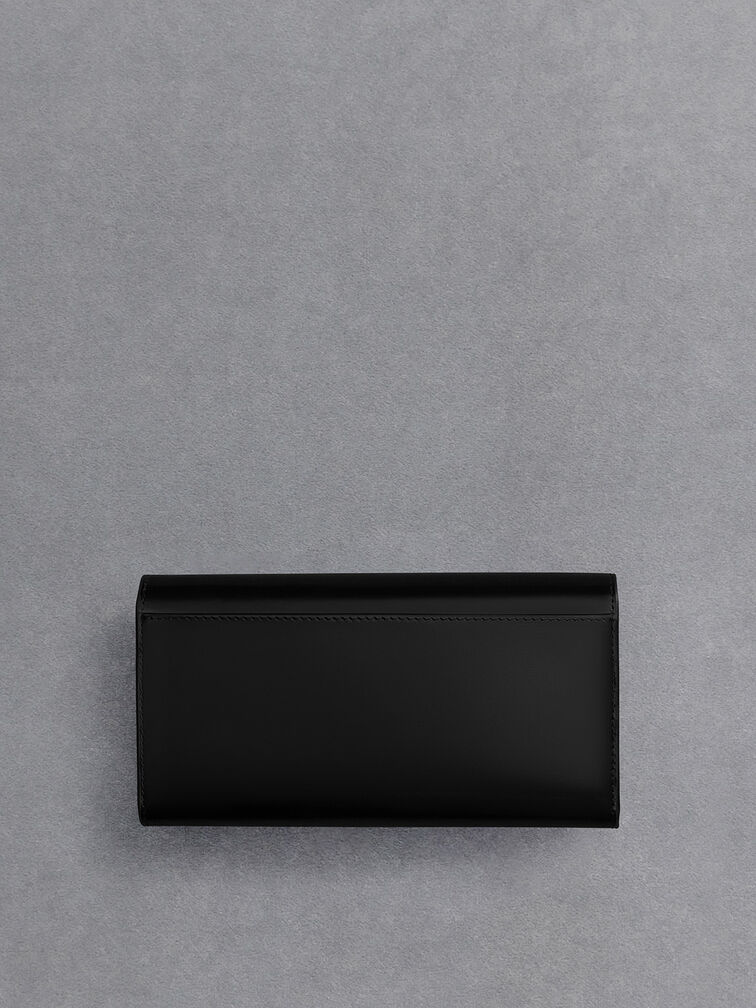 محفظة من الجلد بحزام على شكل سلسلة, أسود, hi-res