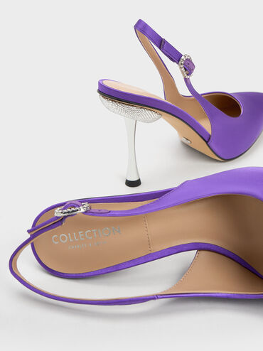 Demi Recycled Polyester Slingback Pumps, Purple, hi-res