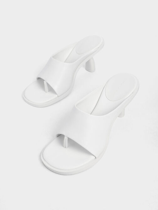 Alma Thong Mules, White, hi-res