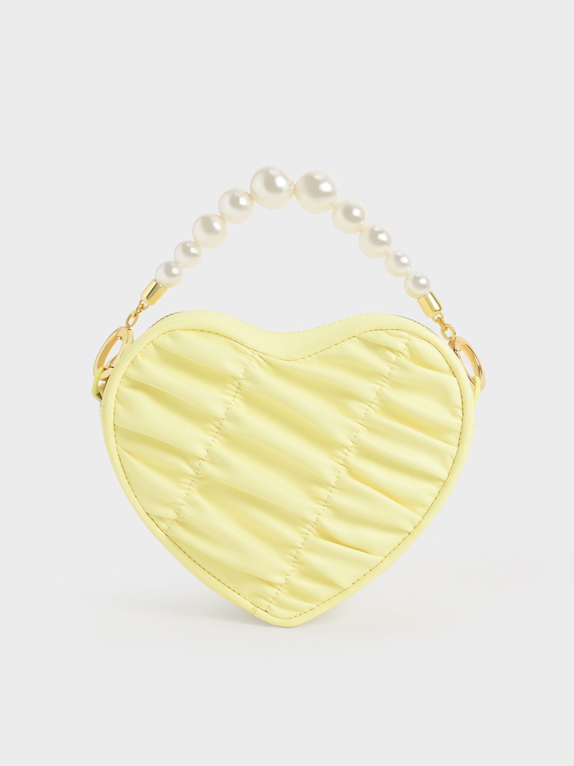 Yellow Bead Handle Heart Evening Bag CHARLES KEITH SA