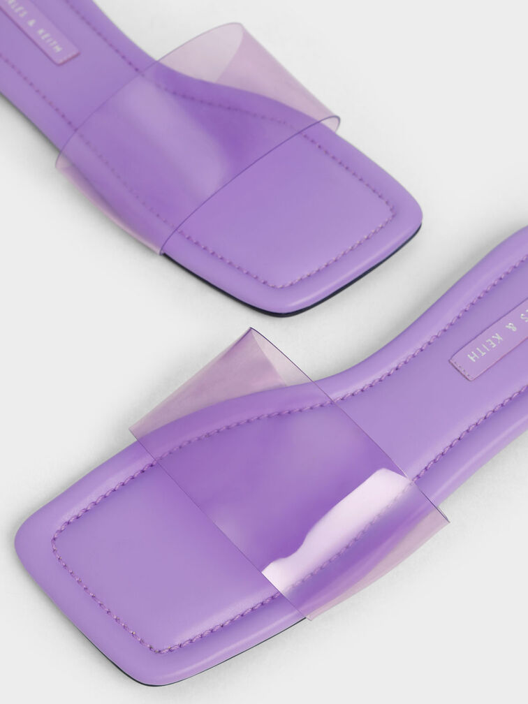 Padded Slide Sandals, Purple, hi-res