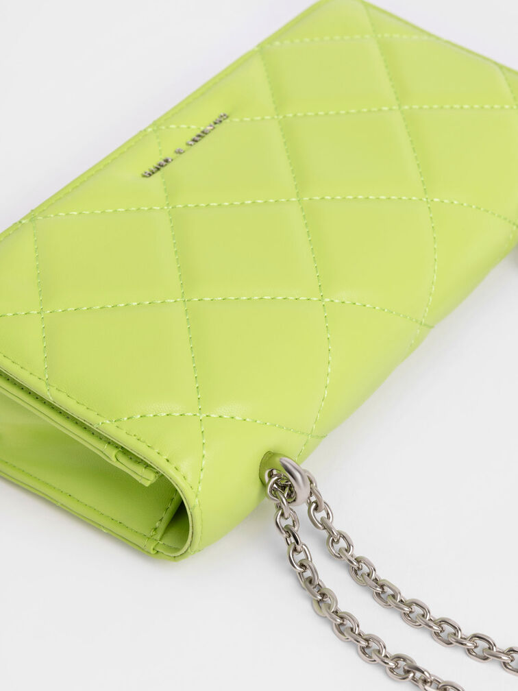 محفظة طويلة مبطن بمقبض سلسلة بافوتو, اخضر ليموني, hi-res