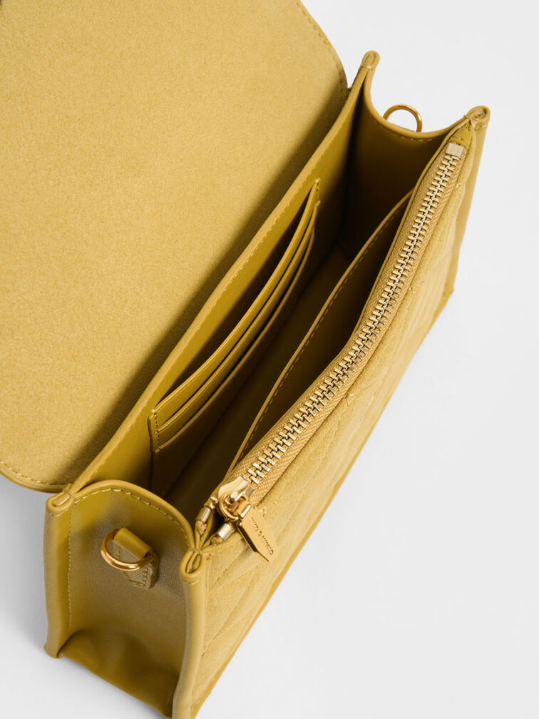 حقيبة "روزا" بتصميم ترابيز مبطن ووشاح, مسترد, hi-res