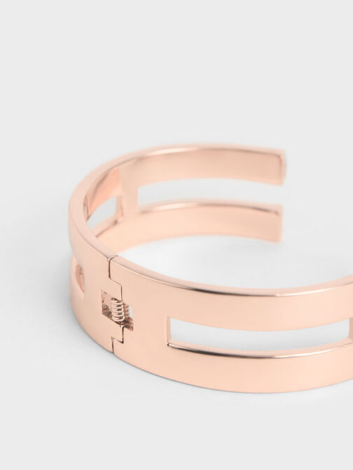 Swarovski® Crystal Double Cuff Bracelet, Rose Gold, hi-res